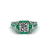 Diamond Three Halo Milgrain Engagement Ring - Mira No. 18 image 2