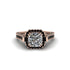 Diamond Three Halo Milgrain Engagement Ring - Mira No. 32 image 2