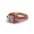 Diamond Three Halo Milgrain Engagement Ring - Mira No. 46 image 3