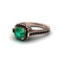 Emerald Three Halo Milgrain Engagement Ring - Mira No. 35 image 2