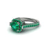 Emerald Three Halo Milgrain Engagement Ring - Mira No. 21 image 2