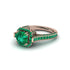 Emerald Three Halo Milgrain Engagement Ring - Mira No. 20 image 2