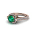 Emerald Three Halo Milgrain Engagement Ring - Mira No. 5 image 2