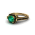 Emerald Three Halo Milgrain Engagement Ring - Mira No. 34 image 2