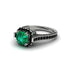 Emerald Three Halo Milgrain Engagement Ring - Mira No. 36 image 2