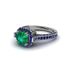 Emerald Three Halo Milgrain Engagement Ring - Mira No. 66 image 2