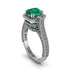 Emerald Three Halo Milgrain Engagement Ring - Mira No. 6 image 1