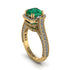 Emerald Three Halo Milgrain Engagement Ring - Mira No. 4 image 1