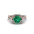 Emerald Three Halo Milgrain Engagement Ring - Mira No. 5 image 3