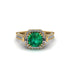 Emerald Three Halo Milgrain Engagement Ring - Mira No. 4 image 3