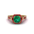 Emerald Three Halo Milgrain Engagement Ring - Mira No. 49 image 3
