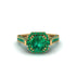 Emerald Three Halo Milgrain Engagement Ring - Mira No. 19 image 2