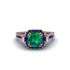 Emerald Three Halo Milgrain Engagement Ring - Mira No. 65 image 3