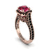 Ruby Three Halo Milgrain Engagement Ring - Mira No. 41 image 1