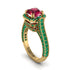 Ruby Three Halo Milgrain Engagement Ring - Mira No. 25 image 1