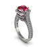 Ruby Three Halo Milgrain Engagement Ring - Mira No. 12 image 1