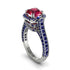 Ruby Three Halo Milgrain Engagement Ring - Mira No. 72 image 1