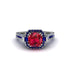 Ruby Three Halo Milgrain Engagement Ring - Mira No. 72 image 2