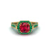 Ruby Three Halo Milgrain Engagement Ring - Mira No. 25 image 2