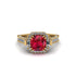 Ruby Three Halo Milgrain Engagement Ring - Mira No. 10 image 2
