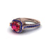 Ruby Three Halo Milgrain Engagement Ring - Mira No. 71 image 3