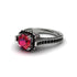 Ruby Three Halo Milgrain Engagement Ring - Mira No. 42 image 3