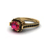 Ruby Three Halo Milgrain Engagement Ring - Mira No. 40 image 3