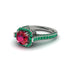 Ruby Three Halo Milgrain Engagement Ring - Mira No. 27 image 3