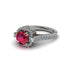 Ruby Three Halo Milgrain Engagement Ring - Mira No. 12 image 3