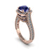 Sapphire Three Halo Milgrain Engagement Ring - Mira No. 14 image 1