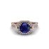 Sapphire Three Halo Milgrain Engagement Ring - Mira No. 14 image 2