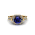 Sapphire Three Halo Milgrain Engagement Ring - Mira No. 13 image 2