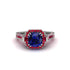 Sapphire Three Halo Milgrain Engagement Ring - Mira No. 60 image 2