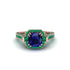 Sapphire Three Halo Milgrain Engagement Ring - Mira No. 29 image 2