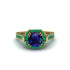 Sapphire Three Halo Milgrain Engagement Ring - Mira No. 28 image 2