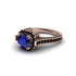 Sapphire Three Halo Milgrain Engagement Ring - Mira No. 44 image 3