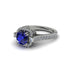 Sapphire Three Halo Milgrain Engagement Ring - Mira No. 15 image 3