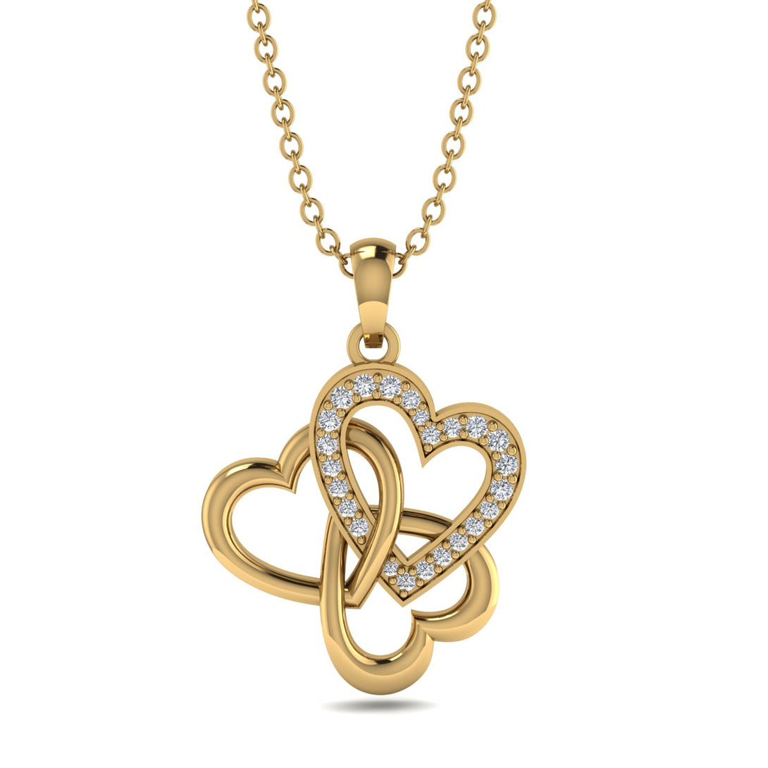 Three Hearts Intertwined Diamond Necklace - Harlow No. 1