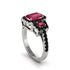 Ruby Three Halo Radiance Engagement Ring - Emely No. 42 image 1