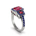 Ruby Three Halo Radiance Engagement Ring - Emely No. 72 image 1