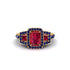 Ruby Three Halo Radiance Engagement Ring - Emely No. 70 image 2