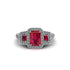 Ruby Three Halo Radiance Engagement Ring - Emely No. 12 image 2