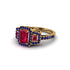 Ruby Three Halo Radiance Engagement Ring - Emely No. 70 image 3