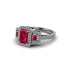 Ruby Three Halo Radiance Engagement Ring - Emely No. 12 image 3