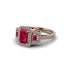 Ruby Three Halo Radiance Engagement Ring - Emely No. 11 image 3
