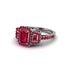 Ruby Three Halo Radiance Engagement Ring - Emely No. 57 image 3