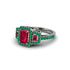 Ruby Three Halo Radiance Engagement Ring - Emely No. 27 image 3