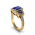 Sapphire Three Halo Radiance Engagement Ring - Emely No. 13 image 1