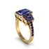 Sapphire Three Halo Radiance Engagement Ring - Emely No. 73 image 1