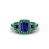 Sapphire Three Halo Radiance Engagement Ring - Emely No. 29 image 2